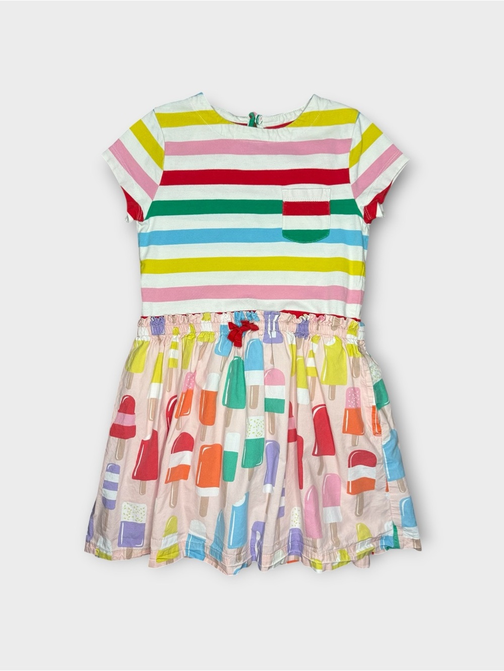 Mini Boden Hopscotch Popsicle Dessert Pattern Colorful Striped Dress
